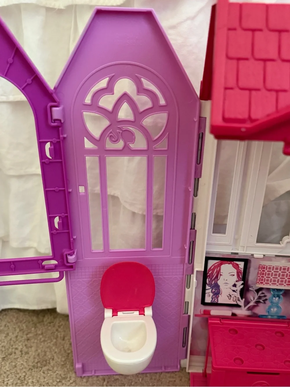 Barbie Glam Getaway Pink and White Foldable Playhouse Carry Case